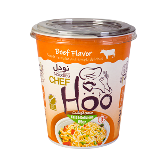 نودل لیوانی شف هو طعم گوشت وزن ۶۵ گرم